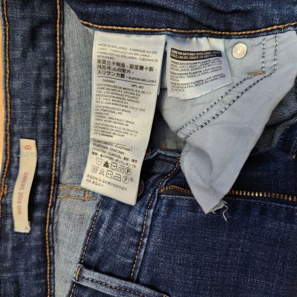 Levi's Women's Straight Leg Jeans - Dark Blue - Picture 7 of 8